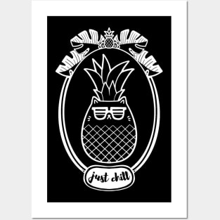 Just Chill! Pineapple Cat Posters and Art